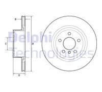 Delphi Bremsscheibe BG4644C hinten belüftet 330 mm hochkarbonisiert für BMW, 2 Stück
