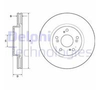 Delphi Bremsscheibe BG4698C vorne belüftet 293 mm für Honda – 2 Stück