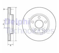 Delphi Bremsscheibe BG4704C belüftet 280 mm vorne links/rechts für MINI und BMW