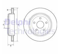 DELPHI Bremsscheibe hinten rechts links belüftet 330mm für DODGE JEEP BG4802C