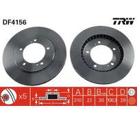 Bremsscheibe TRW DF4156 vorne, belüftet, 1 Stück