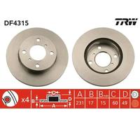 2x Bremsscheibe belüftet DF4315 TRW für SUZUKI WAGON R+ Schrägheck ALTO VI