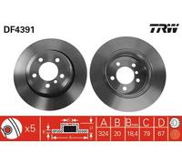 2x Bremsscheibe belüftet DF4391 TRW für BMW 7