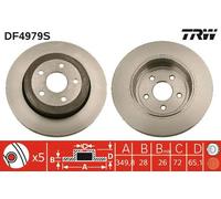 2x Bremsscheibe belüftet DF4979S TRW für JEEP GRAND CHEROKEE III