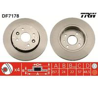 2x Bremsscheibe belüftet DF7178 TRW für KIA SHUMA II Stufenheck SEPHIA SHUMA I