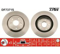 2x Bremsscheibe belüftet DF7371S TRW für SUZUKI GRAND VITARA II
