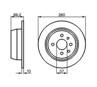 Bosch Bremsscheibe 0 986 478 086 Hinterachse Ø260 mm