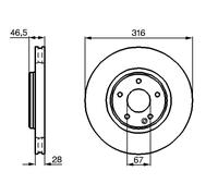Bosch Bremsscheibe 0 986 478 625 – belüftet 316 mm – vorne für Mercedes-Benz