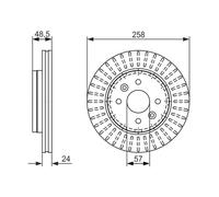 2x Bremsscheibe BOSCH 0 986 479 676 für FB KIA SHUMA 2