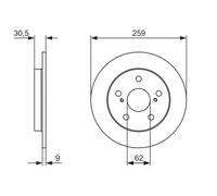 2x Bremsscheibe BOSCH 0 986 479 765 für TOYOTA AURIS Hybrid ZWE150_ ZWE150R