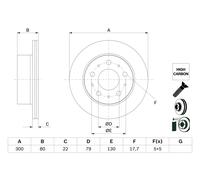 BOSCH Bremsscheibe hinten rechts links belüftet 300mm für PEUGEOT FIAT CITROËN 0 986 479 E02