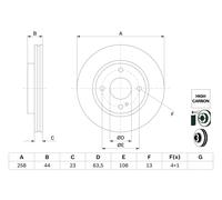 BOSCH Bremsscheibe 0986479e80 belüftet 258mm 23mm für Ford