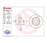 BREMBO Bremsscheibe 08425014 236mm 10mm für Opel Vaughall