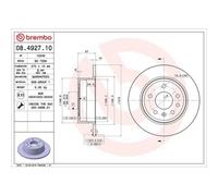 2x Bremsscheibe BREMBO 08.4927.10 passend für OPEL VAUXHALL CHEVROLET