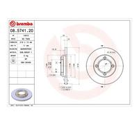 2x Bremsscheibe BREMBO 08.5741.20 passend für KIA