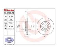 2x Bremsscheibe BREMBO 08.6785.10 passend für MAN SEAT VW
