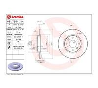 2x Bremsscheibe BREMBO 08.7351.14 passend für