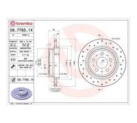 2x Bremsscheibe BREMBO 08.7765.1X passend für VOLVO