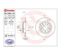 2x Bremsscheibe BREMBO 08.9460.41 passend für ALFA ROMEO DODGE FIAT (GAC)