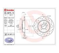2x Bremsscheibe BREMBO 08.9975.1X passend für FORD VOLVO VOLVO (CHANGAN)