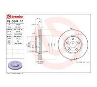 2x Bremsscheibe BREMBO 09.5844.10 passend für TOYOTA