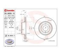BREMBO Bremsscheibe COATED DISC LINE 09683911 297mm 25mm für LAND ROVER