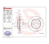 BREMBO Bremsscheibe 09704311 256mm 24mm für MITSUBISHI DODGE PROTON