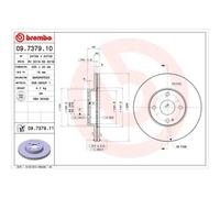 BREMBO Bremsscheibe COATED DISC LINE vorne rechts links belüftet 255mm für MAZDA 09.7379.11