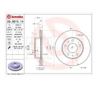 2x Bremsscheibe BREMBO 09.9615.14 passend für PEUGEOT