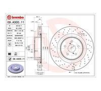 BREMBO Bremsscheibe COATED DISC LINE 09a30011 360mm 30mm für LEXUS