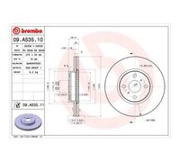 BREMBO Bremsscheibe COATED DISC LINE vorne rechts links belüftet 275mm für TOYOTA (FAW) (GAC) 09.A535.11