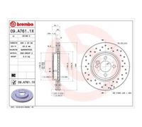 2x BREMBO Bremsscheibe BREMBO XTRA LINE 09.A761.1X