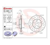 2x Bremsscheibe BREMBO 09.A864.1X passend für TOYOTA TOYOTA (GAC)