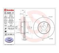 BREMBO Bremsscheibe COATED DISC LINE vorne rechts links belüftet 295mm für MERCEDES-BENZ (BBDC) 09.B280.41