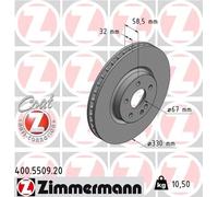 ZIMMERMANN Bremsscheibe COAT Z vorne rechts links belüftet 330mm für MERCEDES-BENZ (FJDA) 400.5509.20