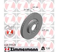 ZIMMERMANN Bremsscheibe Artikel: 440.3111.20