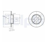 DELPHI Bremsscheibe bg2466 239mm 12mm für LADA