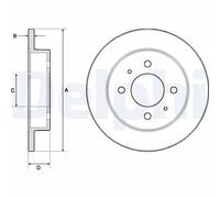 2x Bremsscheibe DELPHI BG3112 passend für MITSUBISHI