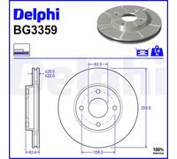 2x Bremsscheibe DELPHI BG3359 für FIESTA FORD DY PUMA FOCUS DAW DBW MAZDA DFW KA
