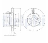 Delphi Bremsscheibe Vorderachse BG3850 – belüftet 255 mm vorne rechts/links passend für TOYOTA