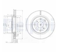 Original DELPHI KFZ Ersatzteil BG3976 TARCZA HAM. C C1/P 107 PRZD 247MM 1SZT