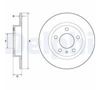 Delphi Bremsscheibe BG4675 264 mm 10 mm hinten für Opel/Vauxhall