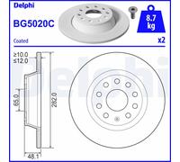 DELPHI Bremsscheibe bg5020c 282mm 12mm für Skoda (SVW) VW (FAW) Audi
