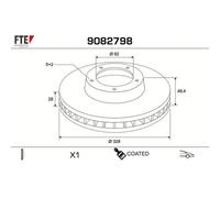 2x Bremsscheibe FTE 9082798 passend für TOYOTA LEXUS