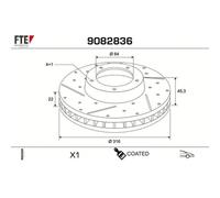 2x Bremsscheibe FTE 9082836 passend für MINI