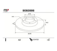 2x Bremsscheibe FTE 9082886 passend für ALFA ROMEO FIAT LANCIA JEEP