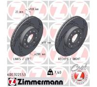 2x Bremsscheibe für Audi A3 8P 8V 1.8 1.9 2.0 03 bis 20 Zimmermann CXSB DDYA