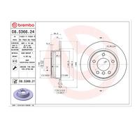 2x Bremsscheibe für BMW 3-er E36 E46 hinten Brembo 26218017