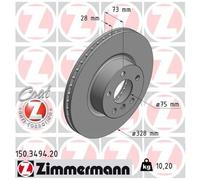 2x Bremsscheibe für BMW X3 F25 X4 F26 vorne Zimmermann 26252492