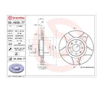 2x Bremsscheibe für Fiat Doblo 223 119 Fiorino 225 Idea vorne Brembo 26213897